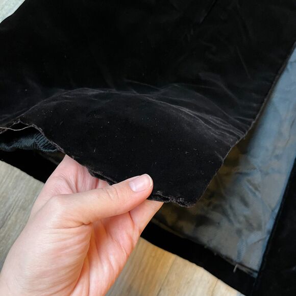 Vtg Antique 30s 40s Black Velvet Lined Tunic Long Sleeve Coat Jacket Sm Med - Picture 3 of 7